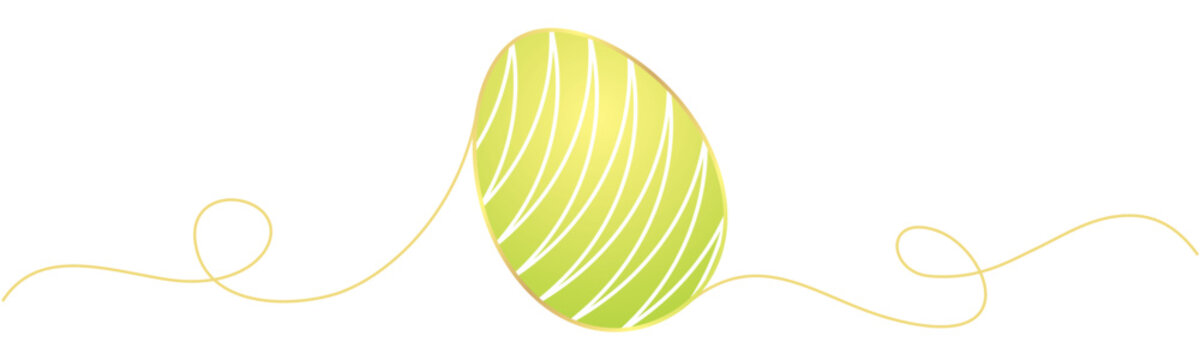 vector illustration of green ester egg with line