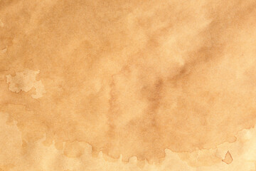 Old sepia parchment paper texture with brow stains