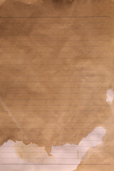 old notebook paper dirty coffee stains