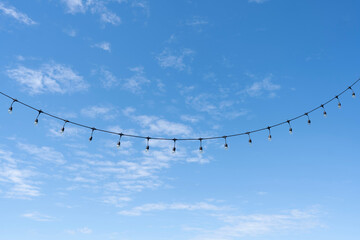 Blue sky and festive light