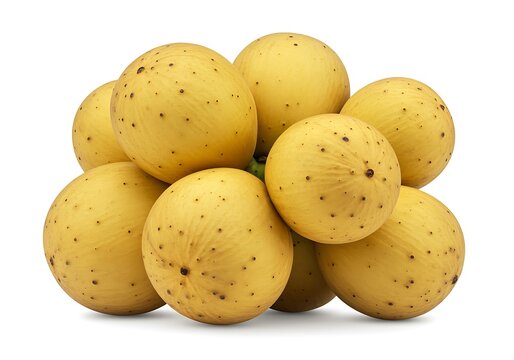 Fresh bunch of yellow wax apples with natural bumpy texture displayed together