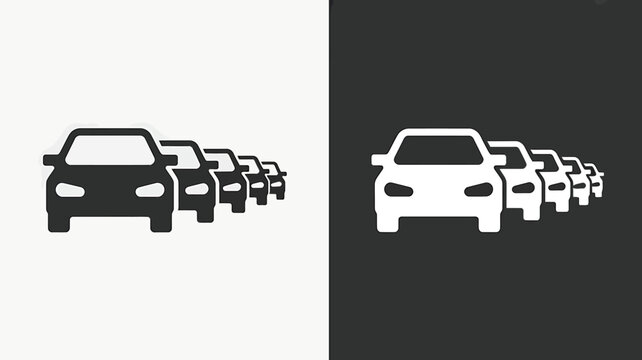 Traffic congestion with cars in a queue on the road