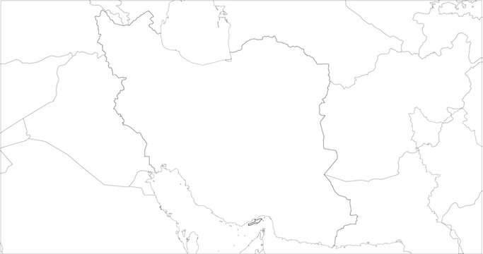 Outline map of Iran and neighboring country