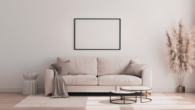 Cream Minimalist virtual meeting Zoom Background - 