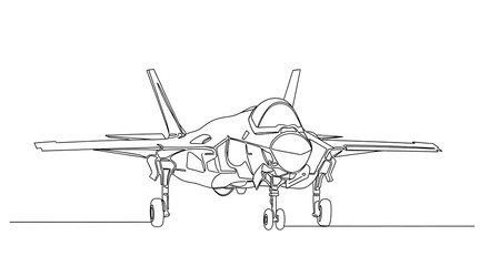 Modern fighter jet on white background