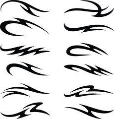 Fototapeta premium abstract tribal tattoo vector set