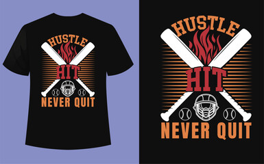 Black t-shirt with baseball bats and motivational text