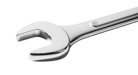 Obraz premium Adjustable wrench with chrome finish isolated on transparent background
