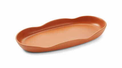 Brown plastic tray with irregular shape brown tray