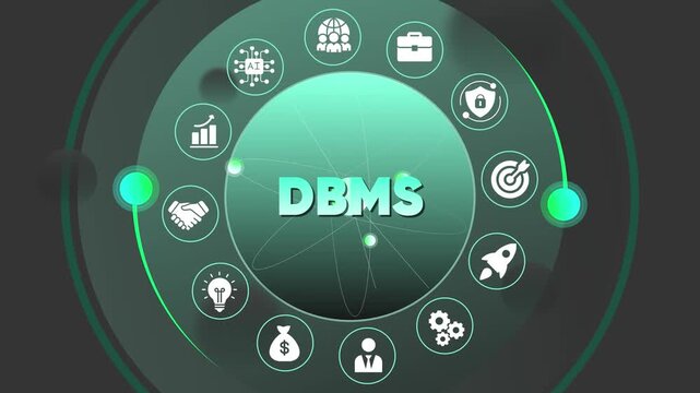 D B M S Database Management System Concept with Various Business and Technology DBMS data management