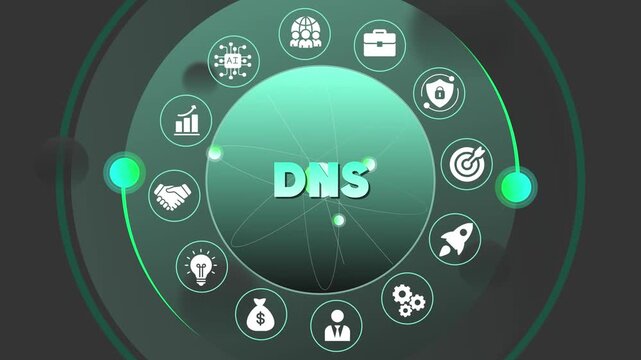 D N S Domain Name System Technology Infographic Network Security Concept internet