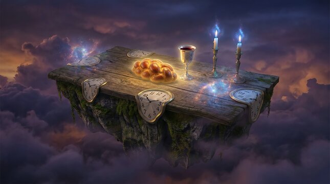 Surreal Peaceful Oasis Representing The Rest Of The Sabbath