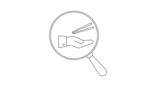 Searching for Asian Cuisine - Magnifying Glass and Chopsticks.