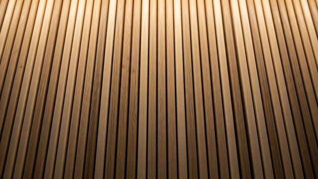 Warmth and texture of parallel wooden slats creating a striking pattern
