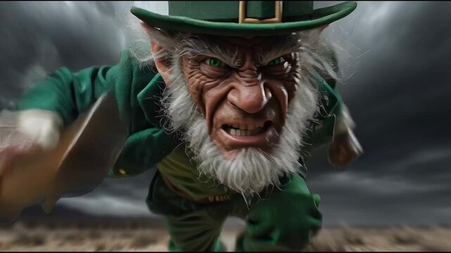 Aggressive leprechaun run, St. Patrick's Day