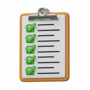 Clipboard with green checkmarks checklist to-do list