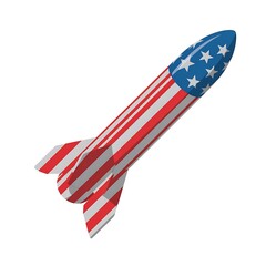 American flag rocket ship