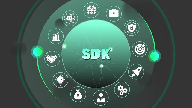 Software Development Kit Concept with Representing Business Growth and Technology