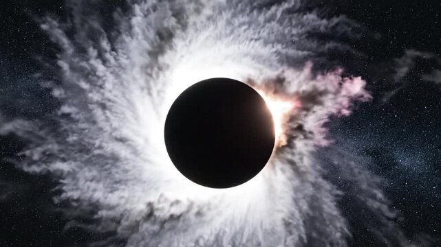 Realistic 4K Footage of Total Solar Eclipse with Dramatic Corona Glow