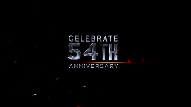 Celebration Typography 54th Anniversary with Confetti