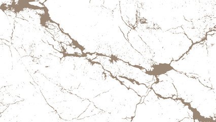 Obraz premium Brown cracks on white marble surface texture