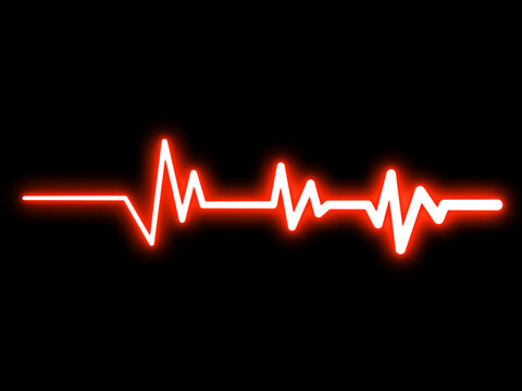 heart beat on ecg vector. heartbeat line icon. vector illustration PNG Formet. Neon glowing blue heartbeat line on transparent background. Modern clean medical symbol isolated on transparent 