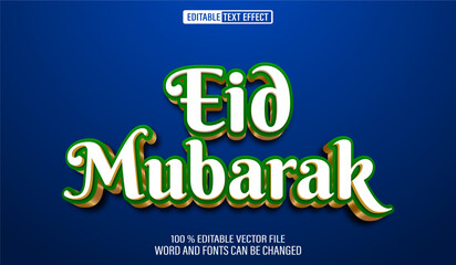 Editable 3d text style effect - Eid Mubarak text effect Template