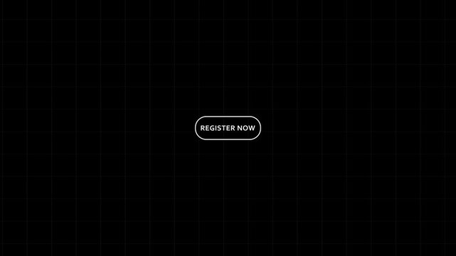 Minimalist black background with a white register now button in the center