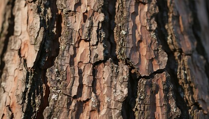 Close-up of tree trunk bark texture with rough ridges and natural patterns.