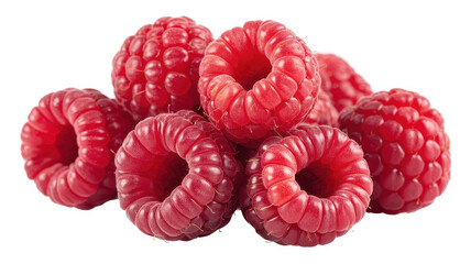 Fresh red raspberries on white background fruit red fruit