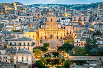 Fototapeta premium Modica, Sicily, Italy with the Cathedral of San Giorgio