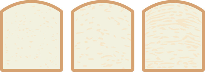 上が膨らんだ山形食パンの切り口の表面素材のセット