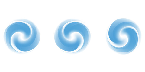 Blue radar icons. Signal concentric circles. Sonar sound waves. Sound radar. Vector illustration isolated on white background