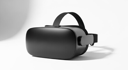 Obraz premium Black Virtual Reality Headset on White Background
