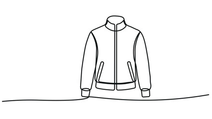 A black and white drawing of a zip up jacket © Graphix Desk