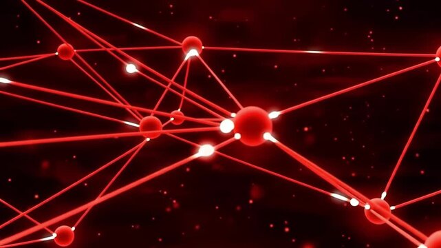 A video showcasing a complex network of glowing red connections in space