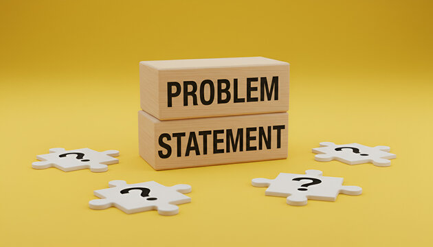 &ldquo;Problem Statement Blocks: PROBLEM & STATEMENT with Puzzle Pieces on Yellow Background&rdquo;

