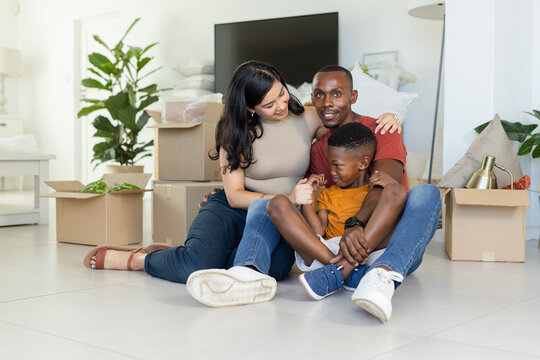 Small maple sapling growing in garden bed among garden mulch, showing maple-like leaves