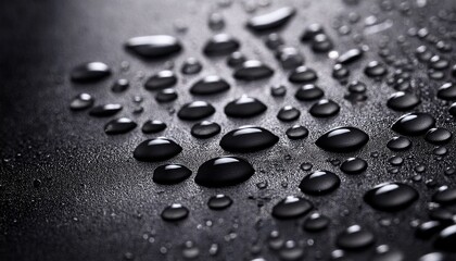 extreme close up water droplets on black surface abstract macro photography