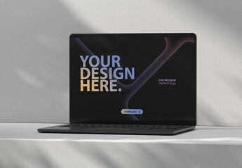 Black Laptop Monitor Screen Mockup