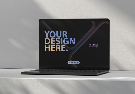 Black Laptop Monitor Screen Mockup