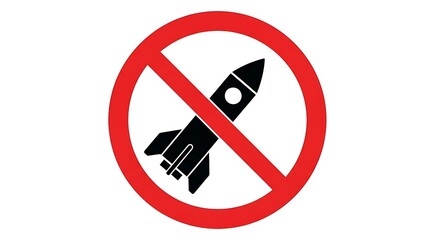 No rocket allowed sign illustration