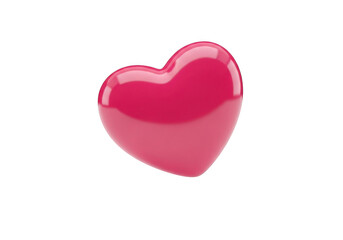 Fototapeta premium Shiny pink heart isolated on transparent background