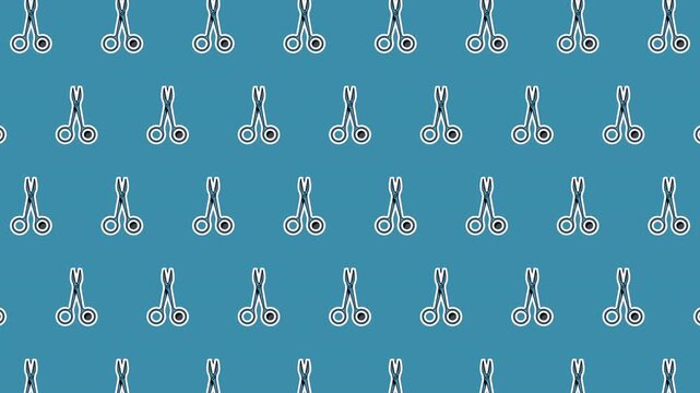 Seamless Scissors Pattern Background, Cute Haircut Tool Repeat Design, Barber and Tailor Loopable Vector for Fabric and Wallpaper