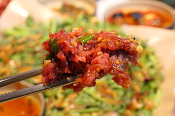 Traditional Korean Beef Tartare Yukhoe