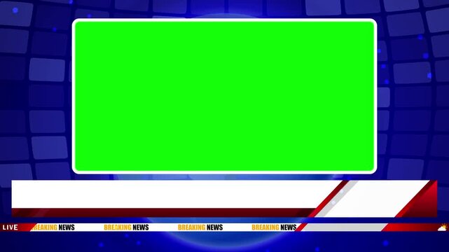 Professional News Broadcast Overlay Pack  Breaking News Lower Thirds Tickers and Studio Background on Green Screen