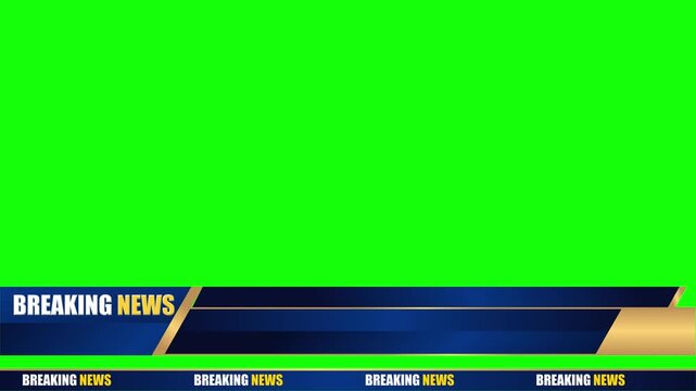 Breaking News Green Screen Lower Third and Scrolling Ticker Overlay