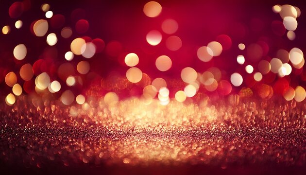 abstract blur bokeh banner background golden bokeh on defocused ruby background