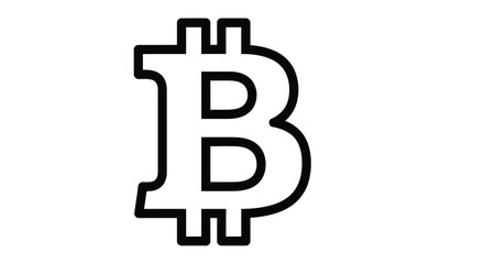 Obraz premium Black and white outline of the bitcoin symbol against a white background