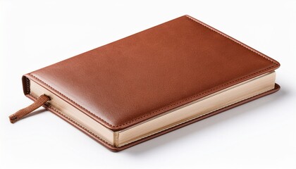 Obraz premium brown leather book cover isolated on transparent or white background